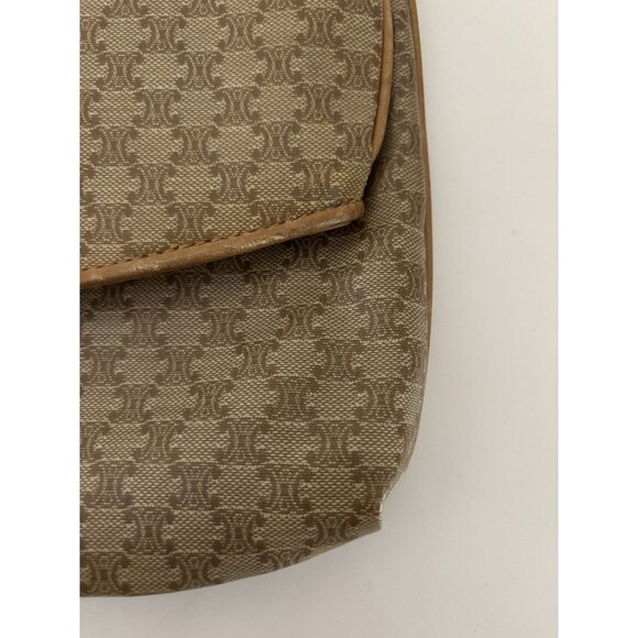 Celine Vintage Macadam Triomphe Canvas & Leather Clutch Bag Authentic Classic - Picture 3 of 14